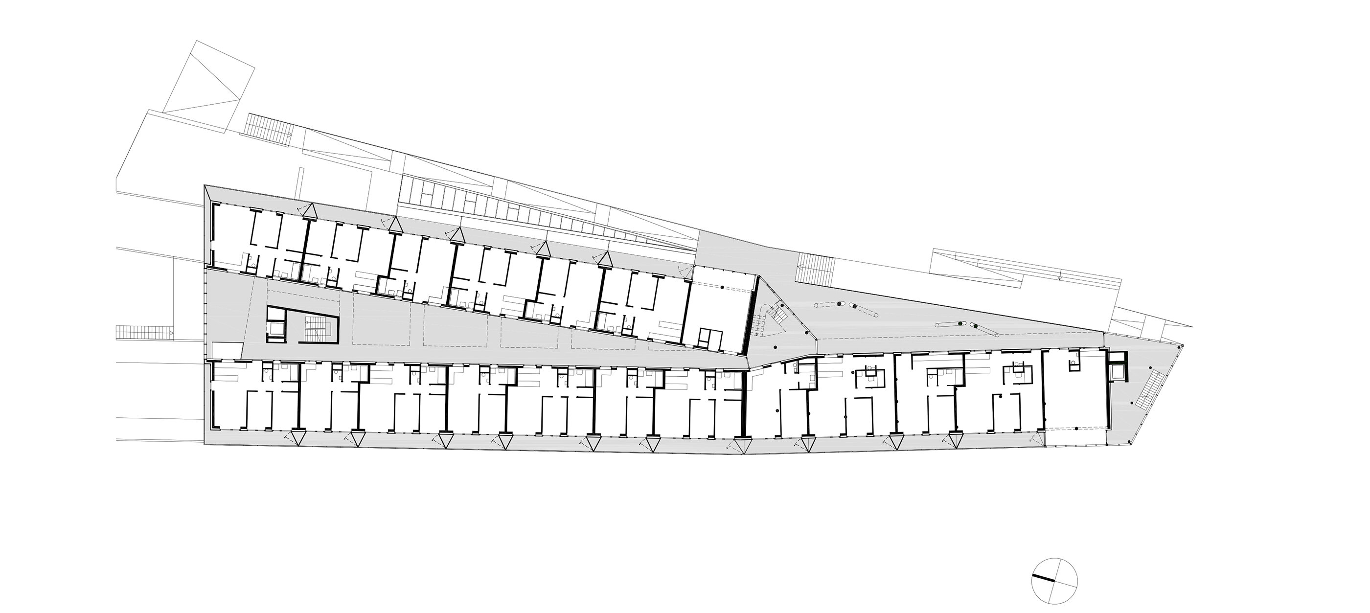 Grundriss OG1 Wohnhaus Raxstraße / Wien 10