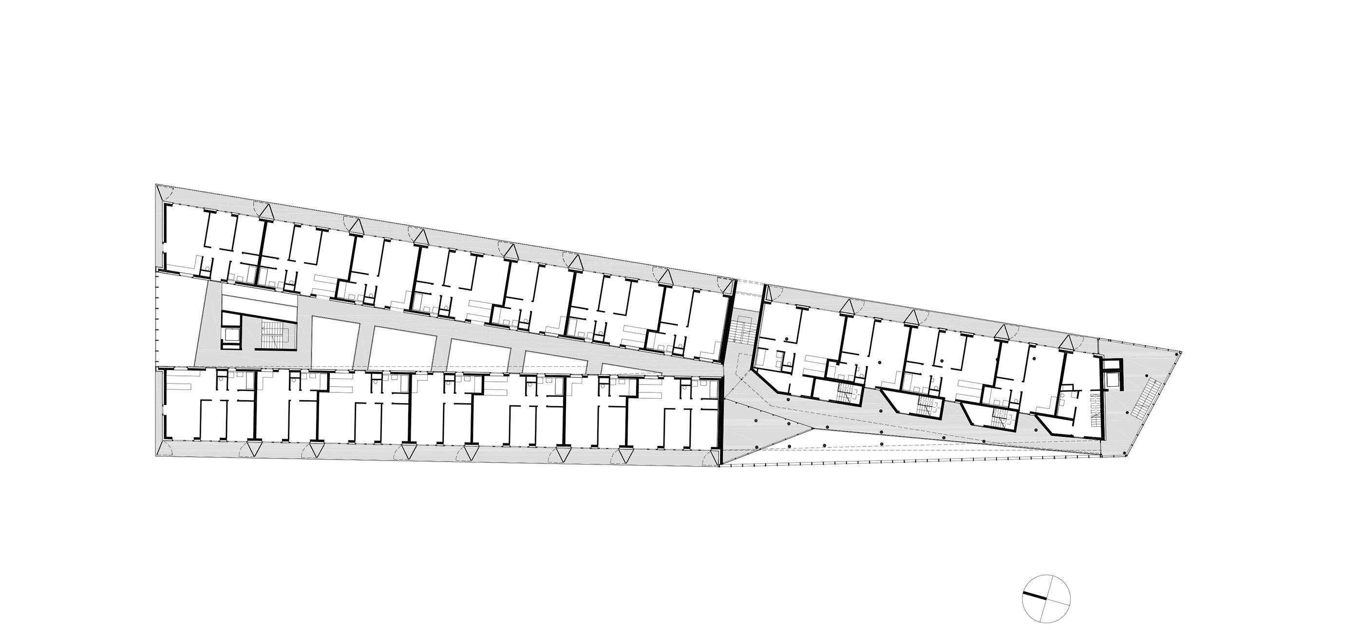 Grundriss OG5 Wohnhaus Raxstraße / Wien 10