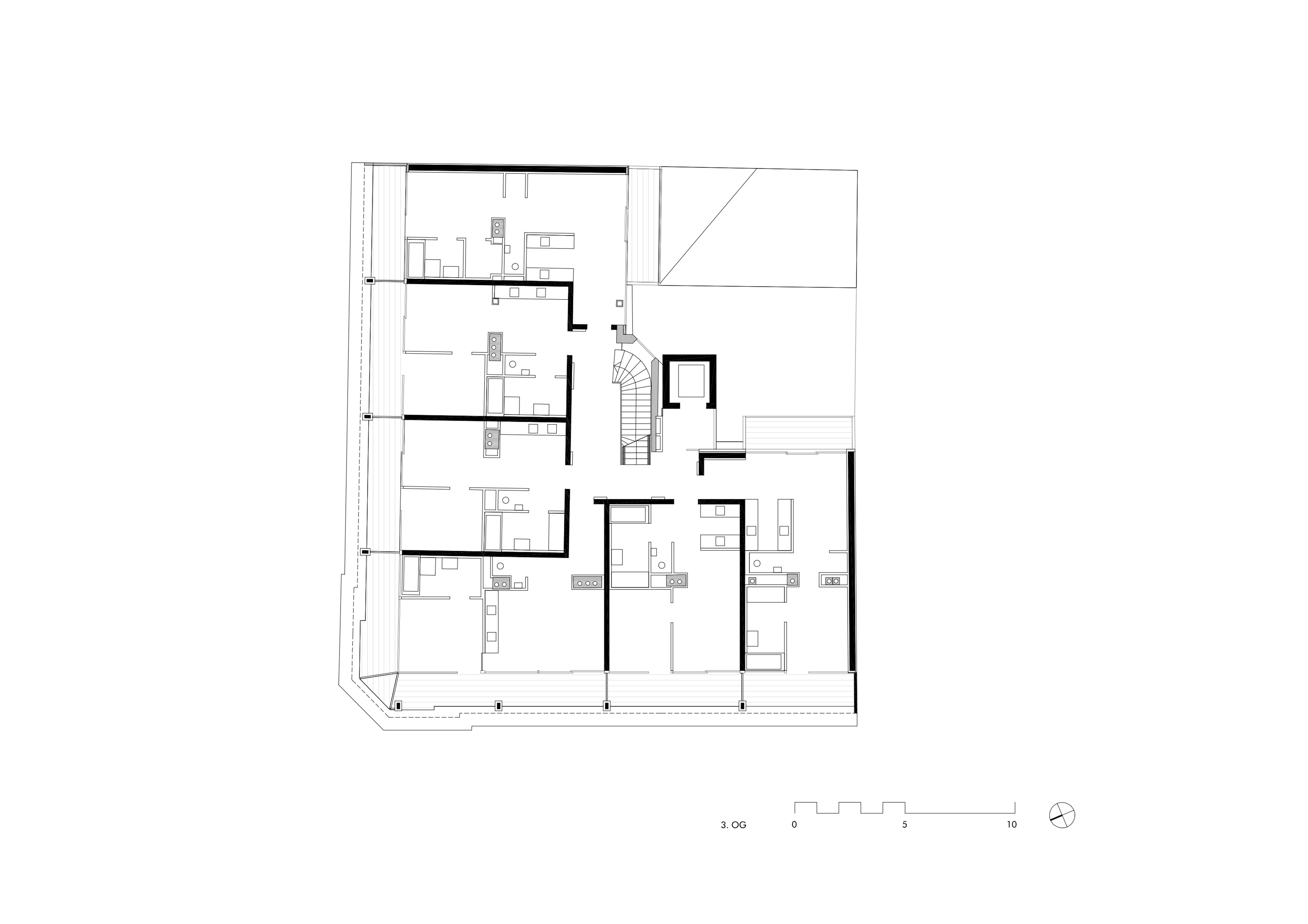 Grundriss OG3 Dachaufbau Grangasse / Wien 15