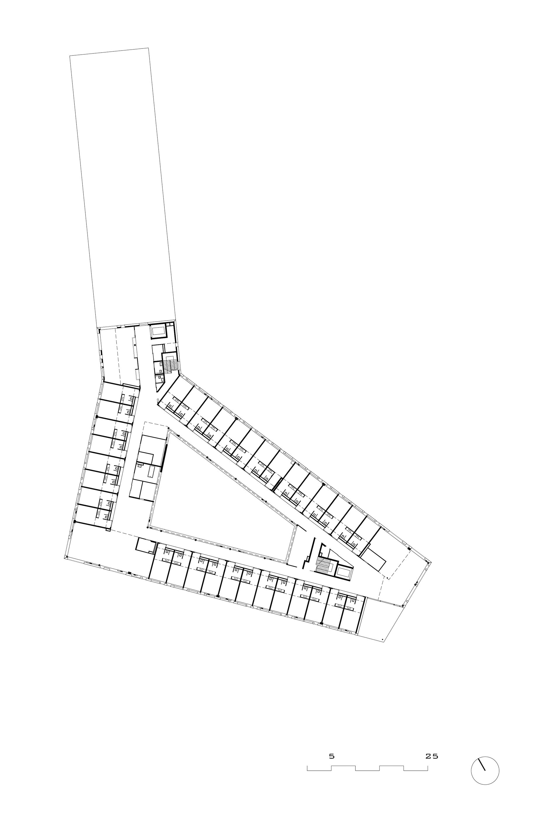 Grundriss OG2 Wohnheim Olympisches Dorf / Innsbruck / Tirol