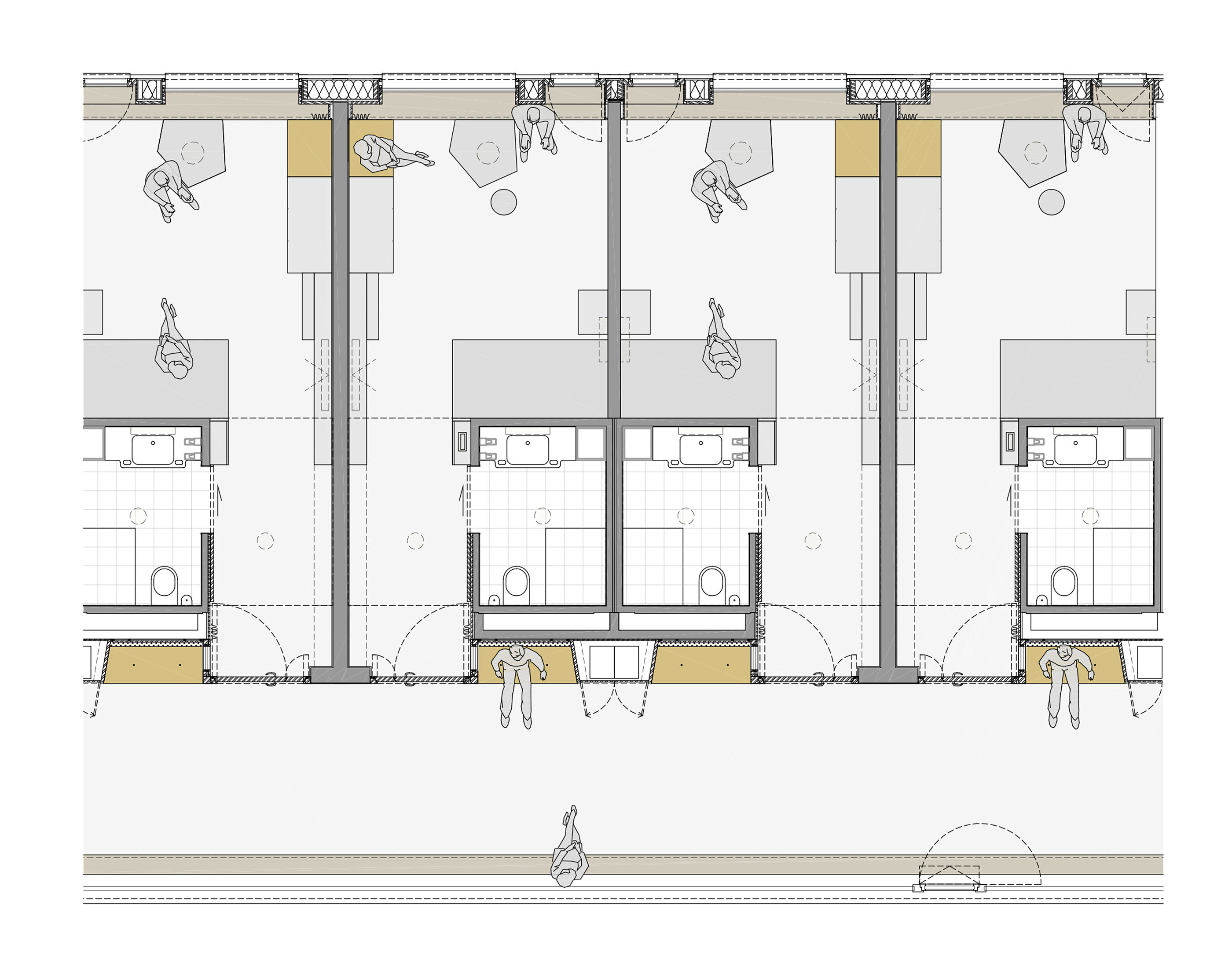 Grundriss Zimmermöblierung Wohnheim Olympisches Dorf / Innsbruck / Tirol